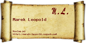 Marek Leopold névjegykártya